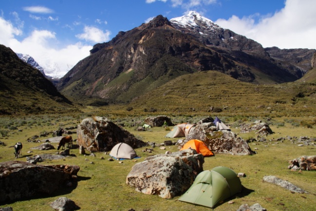 Camp in der Quebrada Quilcayhuanca