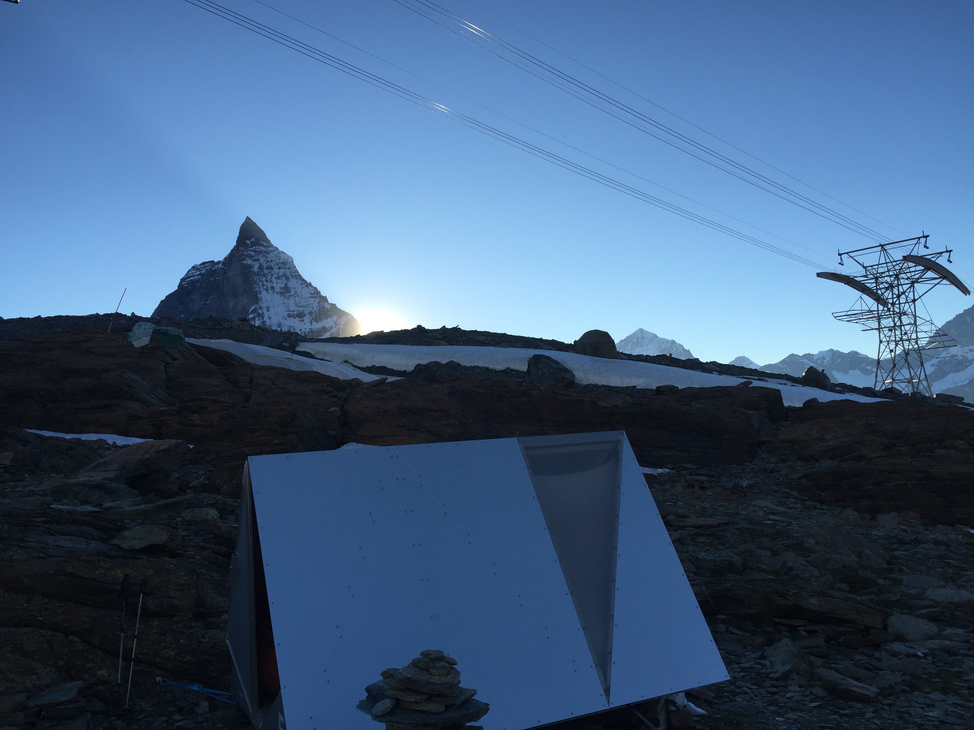 Sonnenuntergang am Matterhorn mit Shelter
